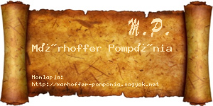 Márhoffer Pompónia névjegykártya
